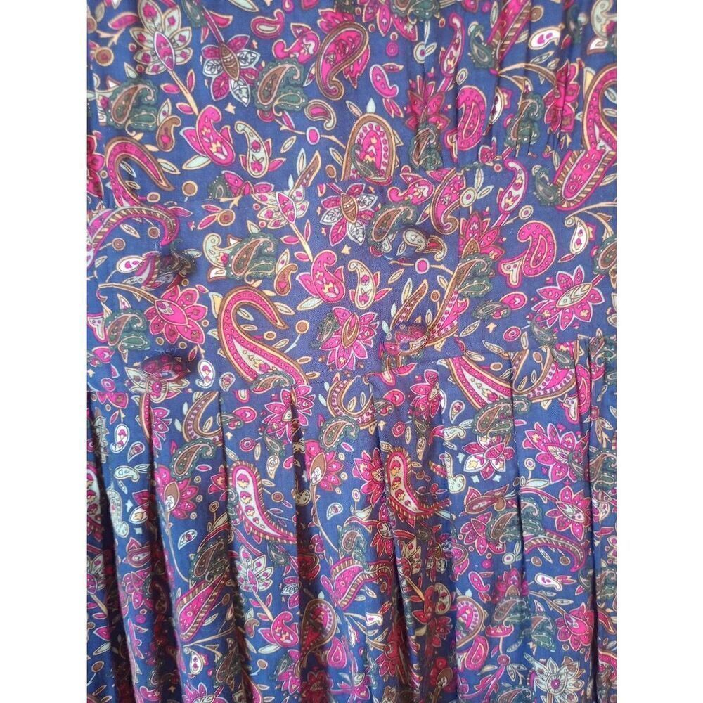 Vintage' 80s Karin Stevens petites Paisley long dress, granny core, cottage core